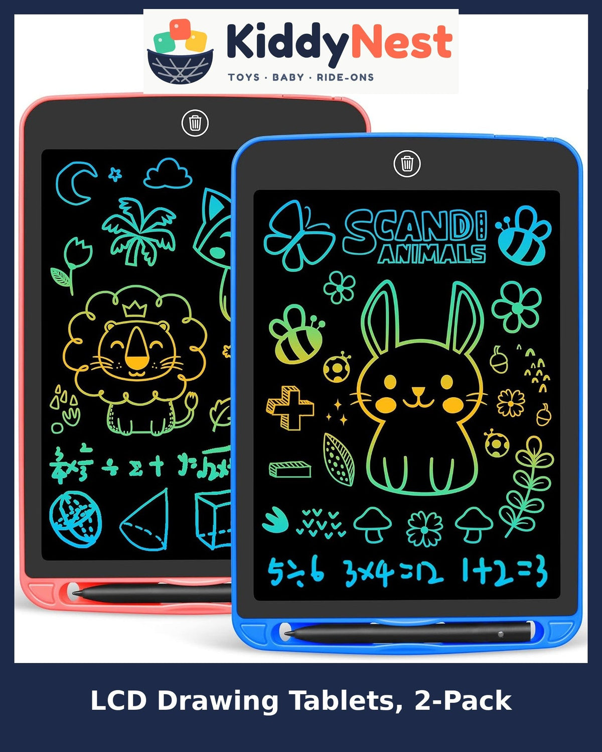 LCD Drawing Tablets 2-Pack - KiddyNest
