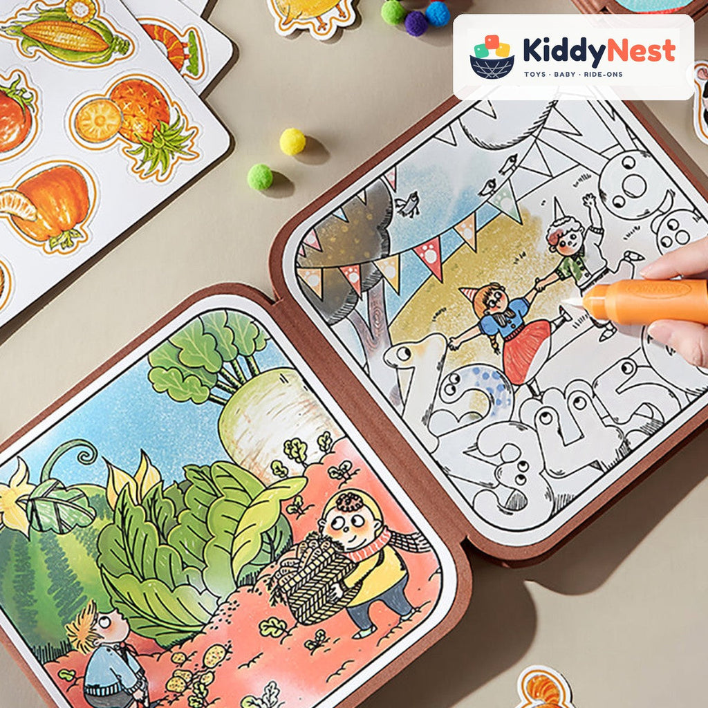 Water-Reveal and Sticker Activity Books 4-Pack - KiddyNest