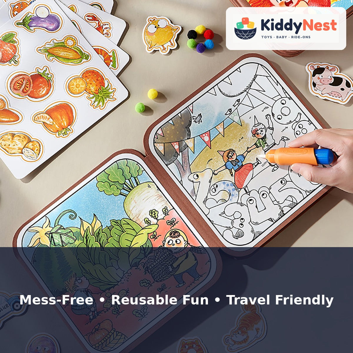 Water-Reveal and Sticker Activity Books 4-Pack - KiddyNest